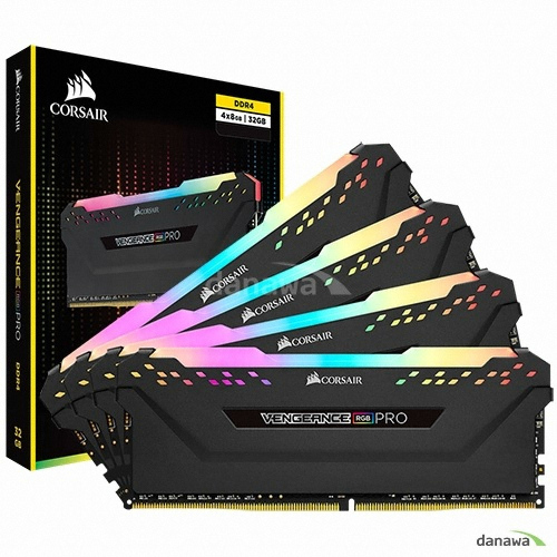 CORSAIR DDR4 64G PC4-24000 CL15 VENGEANCE PRO RGB BLACK (8Gx8)